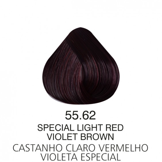 Coloração Com Amônia Colors 55.62 Castanho Claro Vermelho Violeta Especial London Cosméticos 60 gr