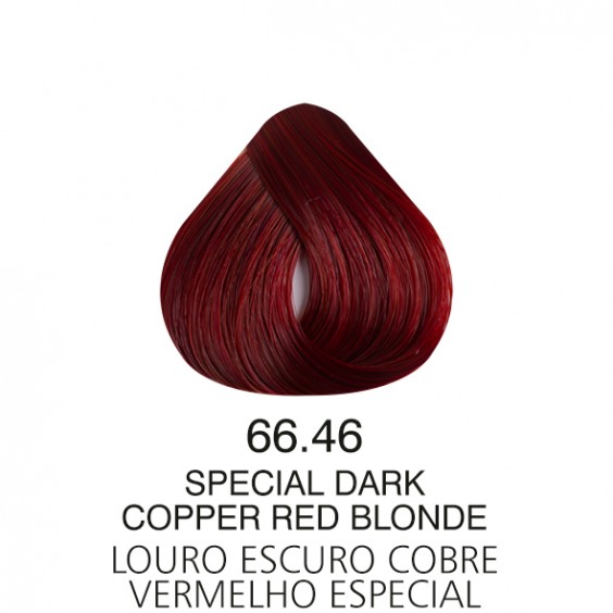 Coloração Com Amônia Colors 66.46 Louro Escuro Cobre Vermelho Especial London Cosméticos 60 gr